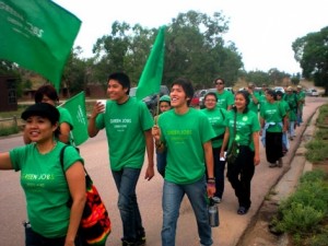 A march in support of green jobs legislation in New Mexico. Photo: Navajo Green Jobs