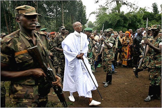 General Laurent Nkunda in his 'saviors' costume for this AP photo c. Jerome Delay 2008.