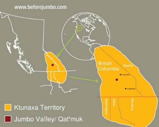 Proposed site of Jumbo ski resort in Qat’muk